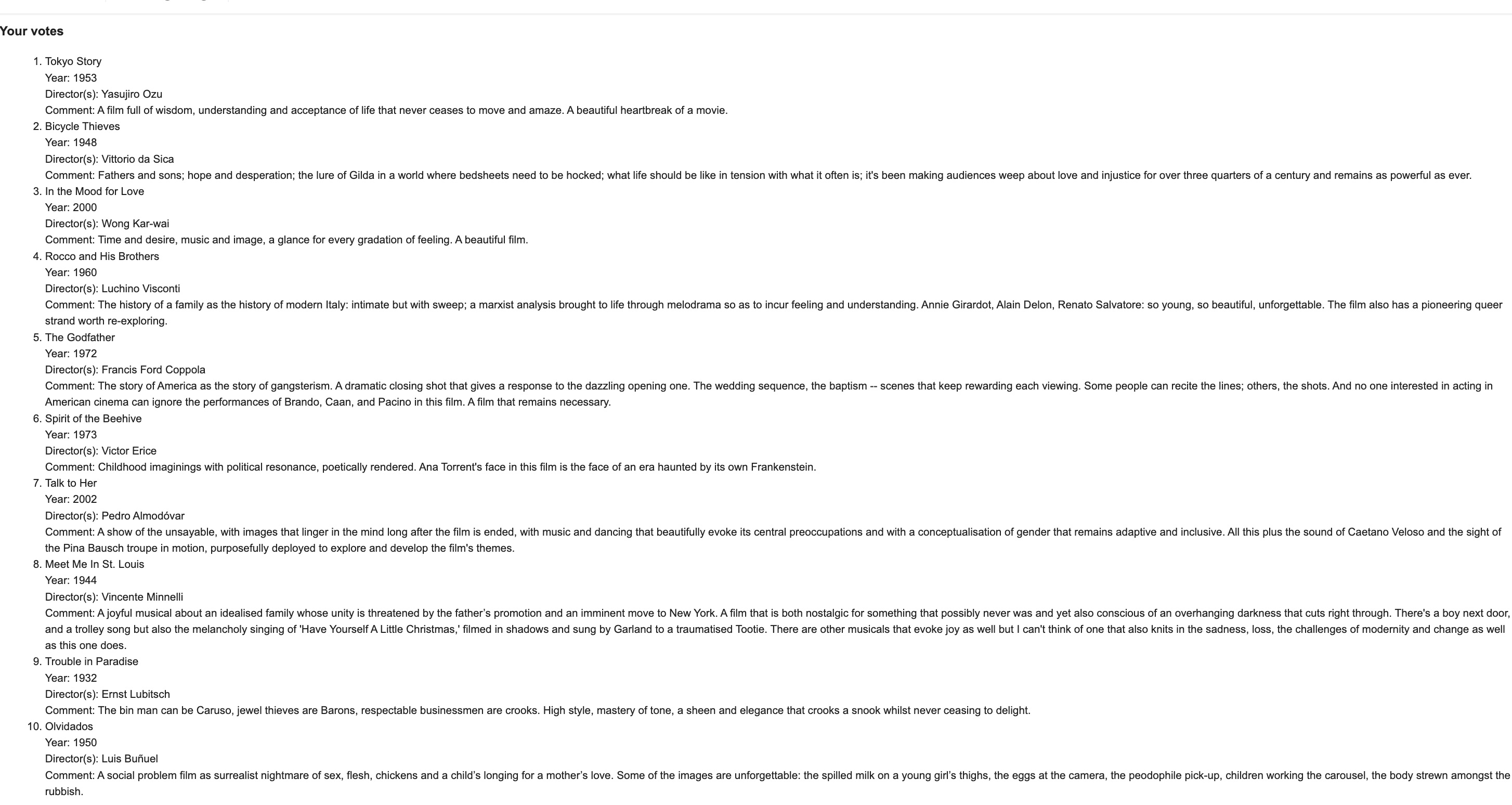 Sight and Sound Poll 2022 First Impressions